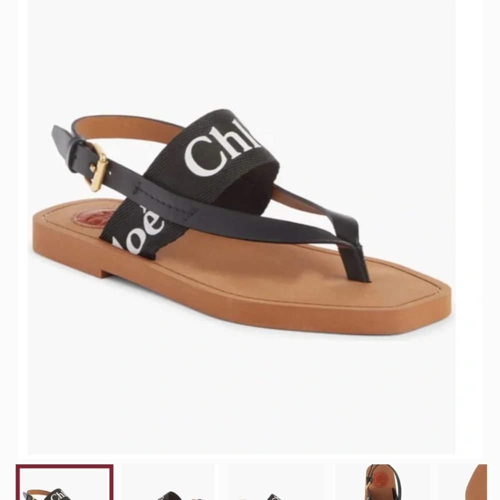 Chloe Black Flat Sandals Western size 40 euro